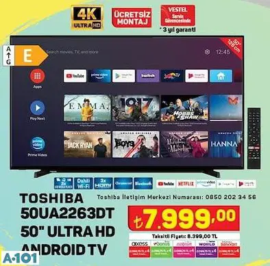 TOSHİBA 50 ULTRA HD ANDROİD TV